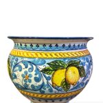 Cachepot classico limoni - in Ceramica di Santo Stefano di Camastra