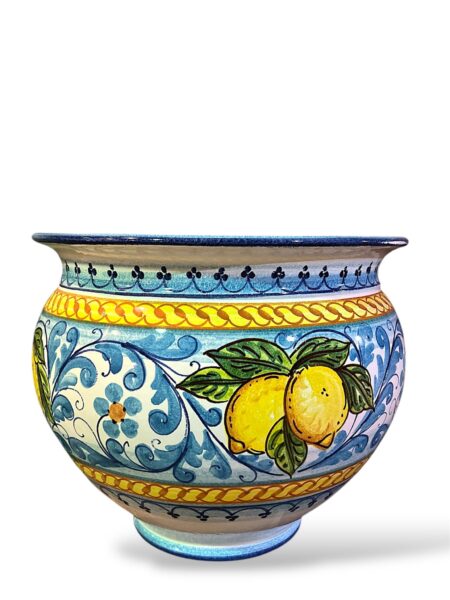 Cachepot classico limoni - in Ceramica di Santo Stefano di Camastra