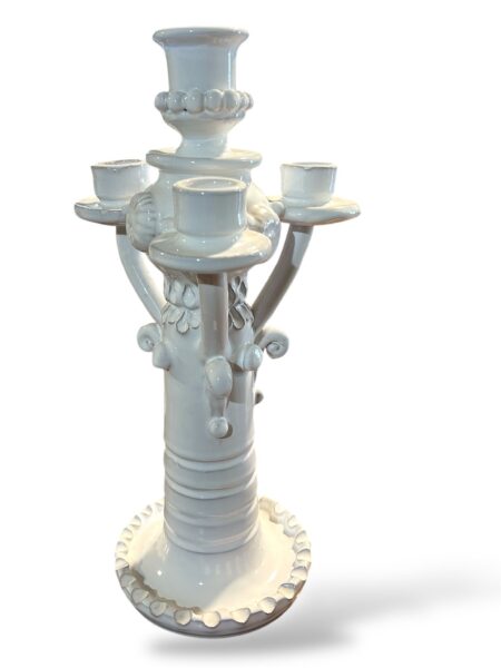 Candeliere bianco - in Ceramica di Santo Stefano di Camastra