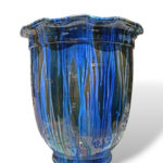 Vaso Smerlettato effetto scolato - blu - in Ceramica di Santo Stefano di Camastra