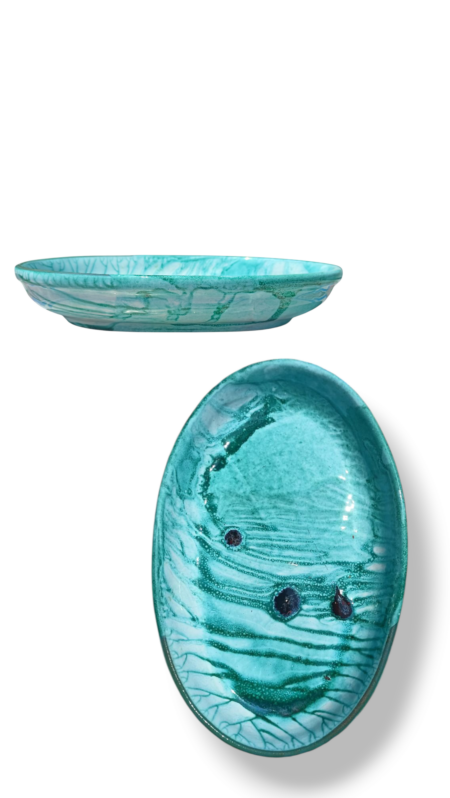 Vassoio da portata ovale - VV - in Ceramica di Santo Stefano di Camastra