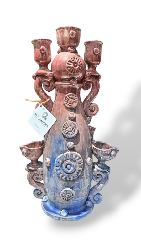 Lumiere con applicazione - RB - in Ceramica di Santo Stefano di Camastra