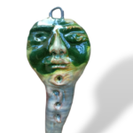 Corno uomo volto verde1 - in Ceramica di Santo Stefano di Camastra