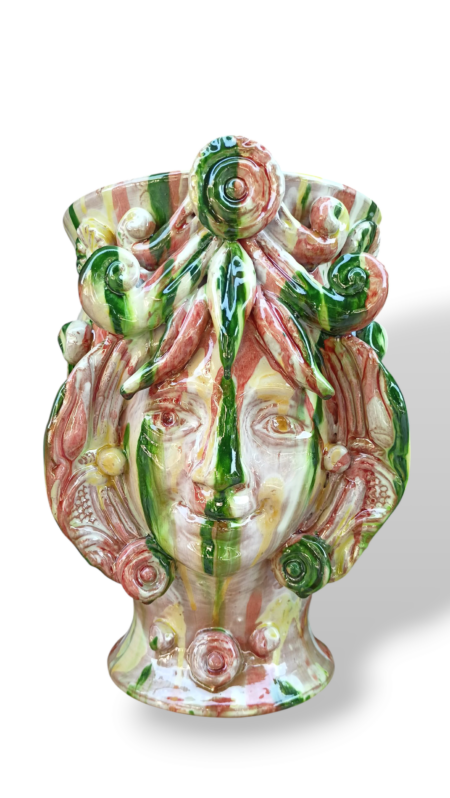 Testa di Moro effetto scolato - VRG - in Ceramica di Santo Stefano di Camastra