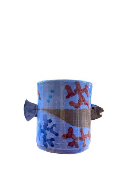 Tazza con pesce blu - in Ceramica di Santo Stefano di Camastra