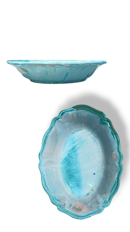 Pirofila rettangolare con bordi ondulati - AB - in Ceramica di Santo Stefano di Camastra