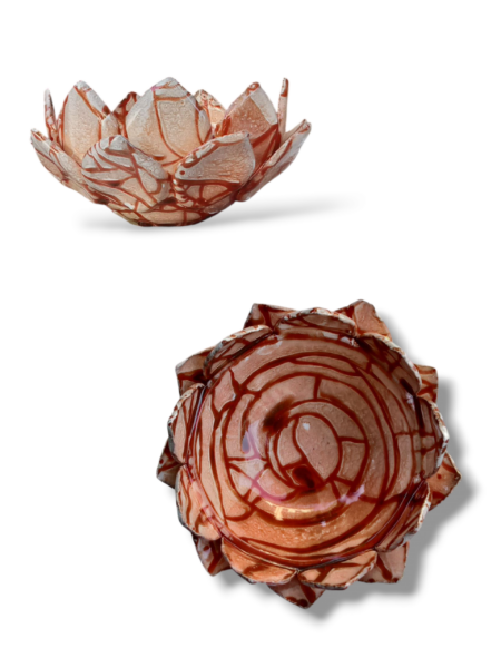 Ciotola Fiore di loto effetto marmo -BB- in Ceramica di Santo Stefano di Camastra