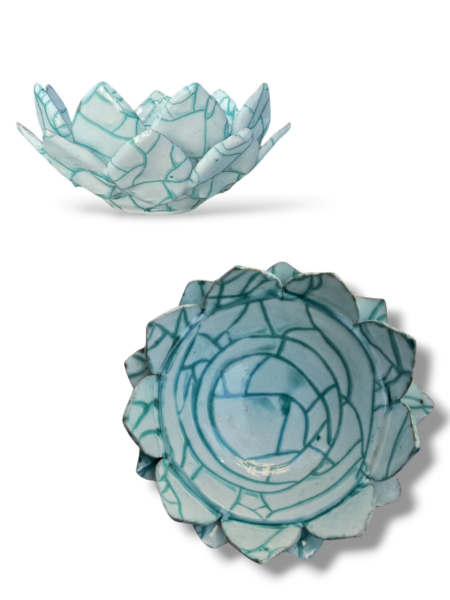 Ciotola Fiore di Loto effetto marmo -C-in Ceramica di Santo Stefano di Camastra