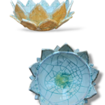 Fiore di Loto - Bicolor effetto marmo - in Ceramica di Santo Stefano di Camastra