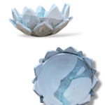 Fiore di Loto effetto puntinato - in Ceramica di Santo Stefano di Camastra