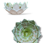 Fiore di loto decorato -VB- in ceramica di Santo Stefano di Camastra