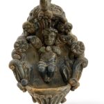 Acquasantiera Angelo Verde - in ceramica di S. Stefano di Cam
