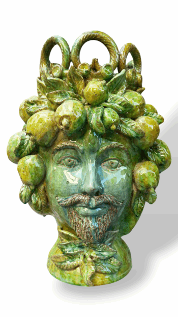 Testa di Moro "Viridiano" - in Ceramica di Santo Stefano di Camastra