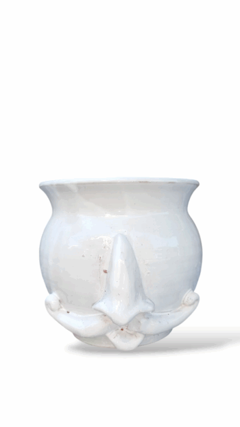 Portavaso con Baffetto Bianco - in Ceramica di Santo Stefano di Camastra