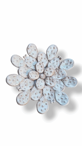 Piatto Pale di Fico Bianco - in Ceramica di Santo Stefano di Camastra