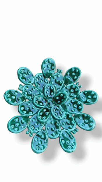 Piatto Pale di Fico Verde - in Ceramica di Santo Stefano di Camastra