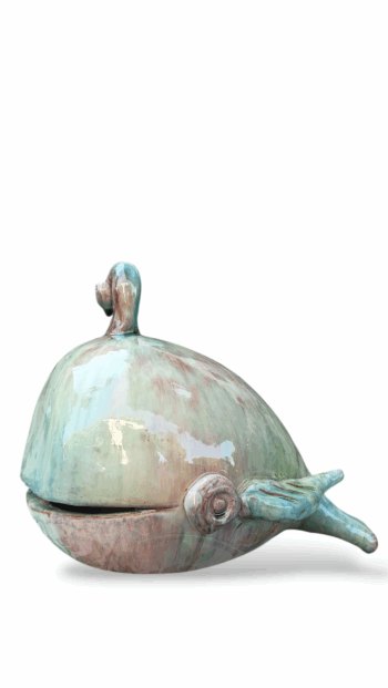 Pesce Balena - RV - in Ceramica di Santo Stefano di Camastra