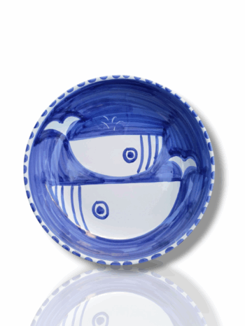 Piatto Fondo "Danza delle Balene" - BBL - in Ceramica di Santo Stefano di Camastra
