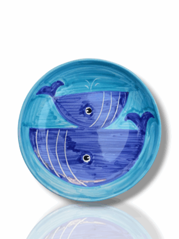 Piatto Fondo "Danza delle Balene" - BL - in Ceramica di Santo Stefano di Camastra