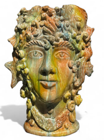 Testa Mitologica Partenope - in Ceramica di Santo Stefano di Camastra