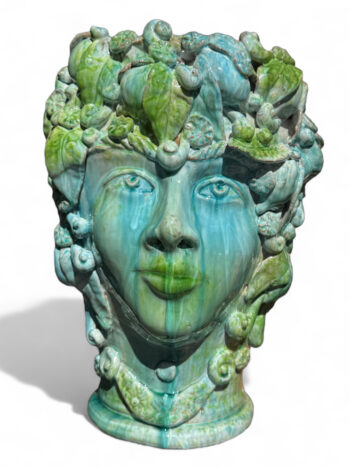 Testa Mitologica Leucosia - in Ceramica di Santo Stefano di Camastra