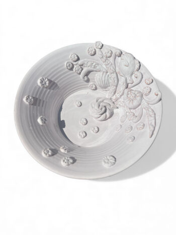 Centrotavola Bianco Pesci - in Ceramica di santo Stefano di Camastra