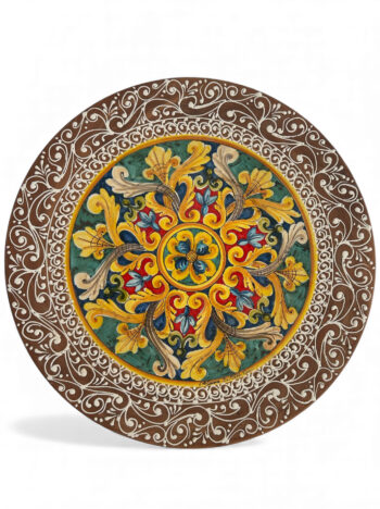 Piatto Barocco Bordo Decorato - in Ceramica di Santo Stefano di Camastra