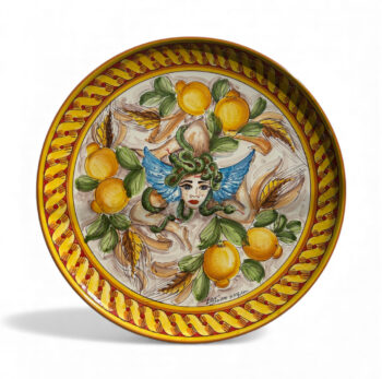 Piatto con Medusa Barocco - in Ceramica di Santo Stefano di Camastra