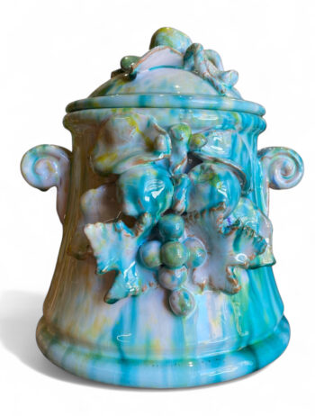 Barattolo con Applicazioni Limoni - in Ceramica di Santo Stefano di Camastra