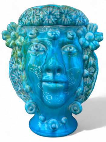 Elena di Sparta con Applicazioni - Testa mitologica - in Ceramica di Santo Stefano di Camastra