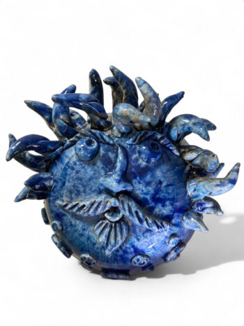 Maschera Sikana Blu - in Ceramica di Santo Stefano di Camastra