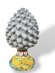 Pigna con Piede Barocco Grigio - in Ceramica di Santo Stefano di Camastra