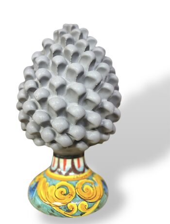 Pigna con Piede Barocco Grigio - in Ceramica di Santo Stefano di Camastra
