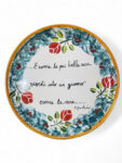Piatto Frase DeAndrè Rosa - In Ceramica di Santo Stefano di Camastra