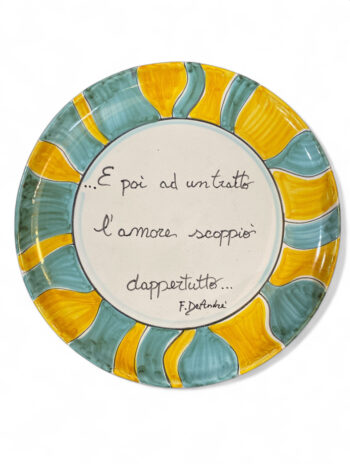 Piatto Frase DeAndrè - in Ceramica di Santo Stefano di Camastra