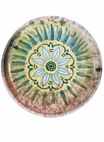 Piatto decoro fiore - in Ceramica di Santo Stefano di Camastra
