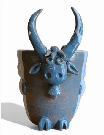 Fantazoo Vaso Toro - in Ceramica di Santo Stefano di Camastra