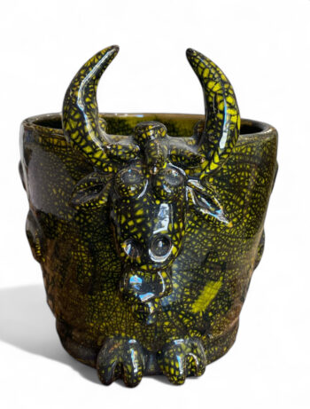 Vaso Toro Fantazoo effetto marmo - in ceramica di S.Stefano di Camastra
