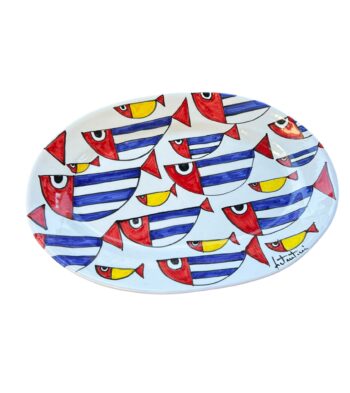 Vassoio Pesci - in Ceramica di Santo Stefano di Camastra