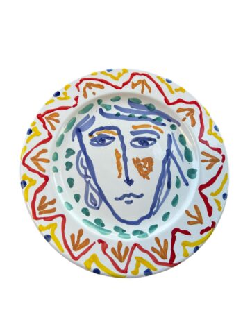 Piatto Donna con Orecchino - in Ceramica di Santo Stefano di Camastra