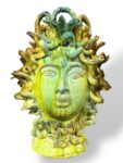Testa Medusa Morgana Verde - in Ceramica di Santo Stefano di Camastra