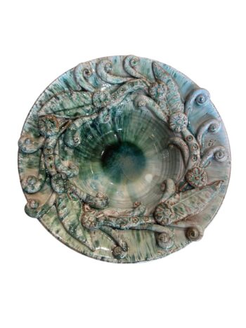 Piatto con Foglie - in Ceramica di Santo Stefano di Camastra