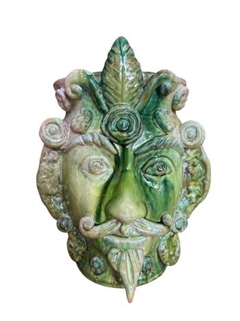 Testa di Moro Uomo Verde - in Ceramica di Santo Stefano di Camastra