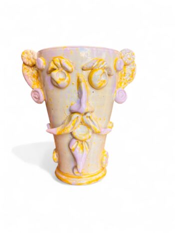Vaso Sikano Grande Giallo - in Ceramica di Santo Stefano di Camastra