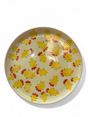 Piatto Pale di Fico Giallo - in Ceramica di Santo Stefano di Camastra