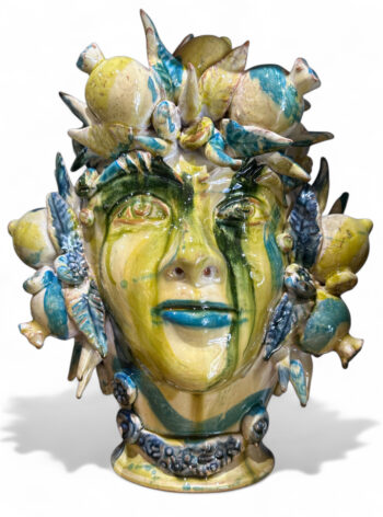 Testa di Agrumi Donna - in Ceramica di Santo Stefano di Camastra