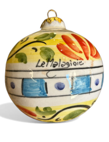 Palla di Natale Fiore - in Ceramica di Santo Stefano di Camastra