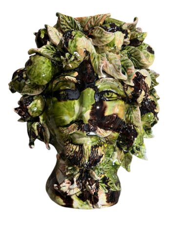 Maschera Testa di Moro - in Ceramica di Santo Stefano di Camastra