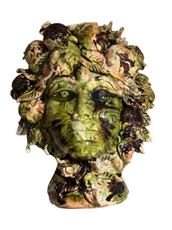 Maschera Testa di Moro Donna - in Ceramica di Santo Stefano di Camastra