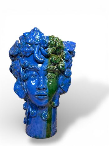 Testa Donna Cilindrica - in Ceramica di Santo Stefano di Camastra
